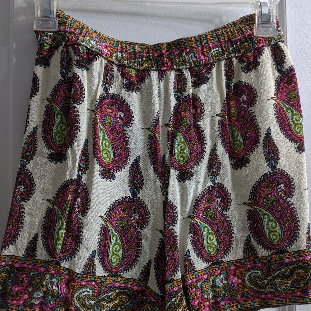 Anthropologie Scarf Print Shorts